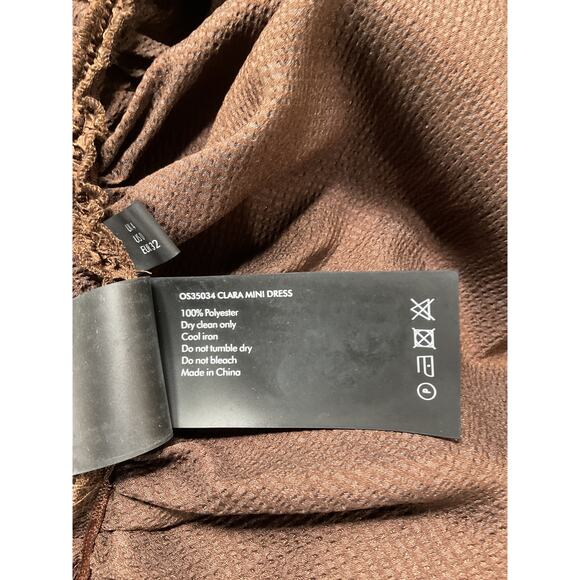 Solace London 'Clara' Brown Satin Mini Dress Size 0 - Picture 5 of 5